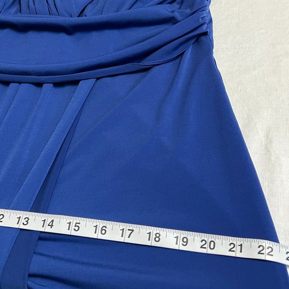 Vintage Pelicana Women's Prom Dress Navy Sleeveless Size 3XL V-Neck Formal Dress - Picture 7 of 9